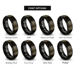 font options for inside engraving on gunmetal & black fast forward rings