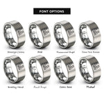 font options for inside engraving on gray father child fishing rings