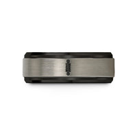 personalized presents for dad – black & blue & grey tungsten shock absorber wedding band