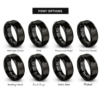 font options for inside engraving on black father son rings