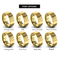 font options for inside engraving on gold father son rings