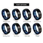 font options for inside engraving on black & blue fawn rings