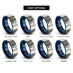 font options for inside engraving on blue & grey fawn rings