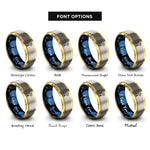font options for inside engraving on gold & blue & silver fawn rings