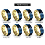 font options for inside engraving on gold & blue fawn rings