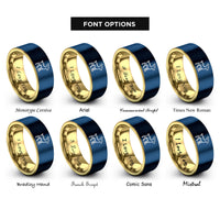 font options for inside engraving on gold & blue fawn rings