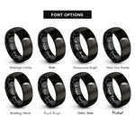 font options for inside engraving on black feather birds rings