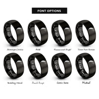 font options for inside engraving on black feather birds rings