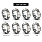 font options for inside engraving on silver feather birds rings