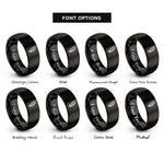 font options for inside engraving on black feather rings