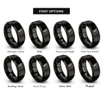 font options for inside engraving on black feather rings