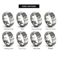 font options for inside engraving on grey feather rings