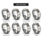 font options for inside engraving on silver feather rings