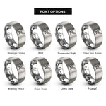 font options for inside engraving on grey feather pair crossing rings