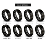 font options for inside engraving on black feather paw infinity rings