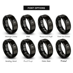font options for inside engraving on black feather paw infinity rings