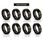 font options for inside engraving on gunmetal & black feather paw infinity rings