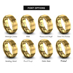 font options for inside engraving on gold feather stick sparks rings