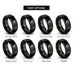 font options for inside engraving on black feathered wing rings