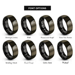 font options for inside engraving on gunmetal & black feathered wing rings