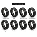 font options for inside engraving on black february violet rings