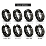 font options for inside engraving on black & silver fehu rings