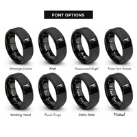 font options for inside engraving on black fehu rings