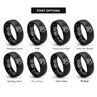font options for inside engraving on black feller buncher rings