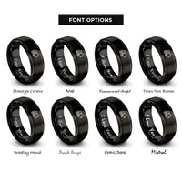 font options for inside engraving on black feller buncher rings