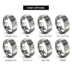 font options for inside engraving on gray feller buncher rings