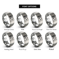 font options for inside engraving on grey feller buncher rings
