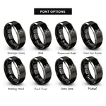 font options for inside engraving on black & grey femur crossbones rings