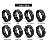 font options for inside engraving on black femur crossbones rings