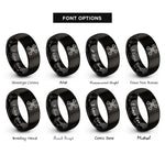 font options for inside engraving on black femur crossbones rings