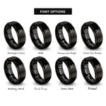 font options for inside engraving on black femur crossbones rings