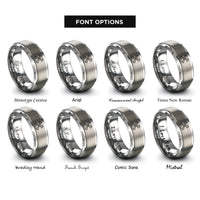font options for inside engraving on silver femur crossbones rings