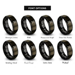 font options for inside engraving on gunmetal & black femur crossbones rings