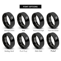 font options for inside engraving on black fender louvers rings