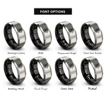 font options for inside engraving on black & grey fenrir rings