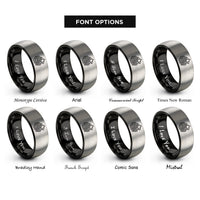 font options for inside engraving on black & grey fenrir bound rings