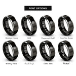 font options for inside engraving on black & gray fenrir bound rings