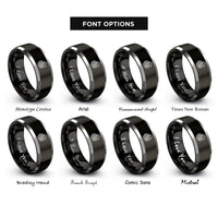 font options for inside engraving on black & gray fenrir bound rings