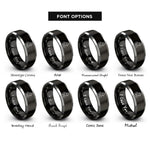 font options for inside engraving on black & grey fenrir wolf rings