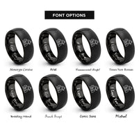 font options for inside engraving on black fenrir wolf rings