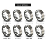font options for inside engraving on gray fenrir wolf rings