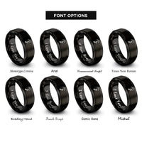 font options for inside engraving on black fermata quarter rings