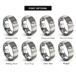 font options for inside engraving on silver fermata quarter rings