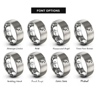 font options for inside engraving on silver fermata quarter rings