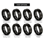 font options for inside engraving on black fermenter tank rings