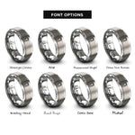 font options for inside engraving on grey fermenter tank rings